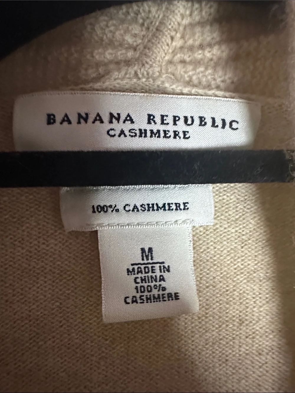 Banana Republic Beige Open-Front Draped Cardigan 100% Cashmere